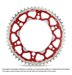 Couronne bi-matière acier/aluminium MOTO-MASTER Fusion (rouge) pour SUZUKI et KAWASAKI de 1980 à 2027