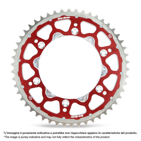 Corona bimaterial acero/aluminio MOTO-MASTER Fusion (roja) para HUSQVARNA, SHERCO, GAS GAS, BETA y CAGIVA de 1989 a 2026