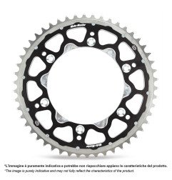 Couronne bi-matière acier/aluminium MOTO-MASTER Fusion (noire) pour YAMAHA, HONDA et FANTIC de 1974 à 2026