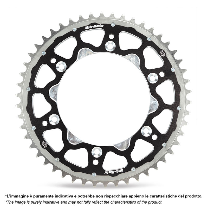 Corona bimaterial acero/aluminio MOTO-MASTER Fusion (negra) para YAMAHA, HONDA y FANTIC de 1974 a 2026