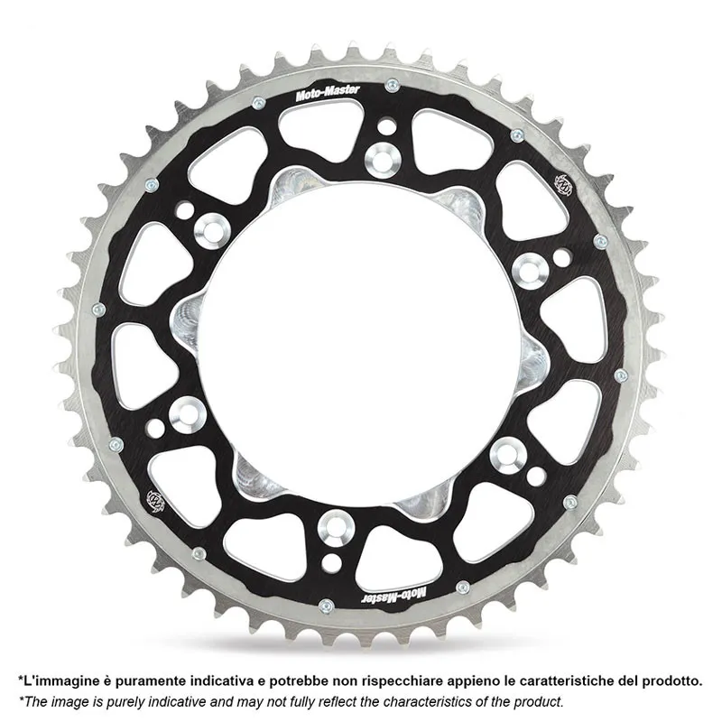 MOTO-MASTER Fusion Dual-Material Steel/Aluminium Rear Sprocket (black) for SUZUKI, KAWASAKI and YAMAHA 1982-2026