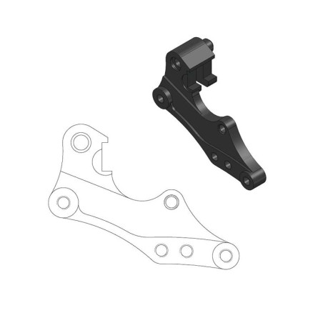 Support d'étrier déporté pour disque oversize MOTO-MASTER Ø298 mm Rally pour YAMAHA WRF, YZ, YZF 125, 250, 450 de 2005 à 2019