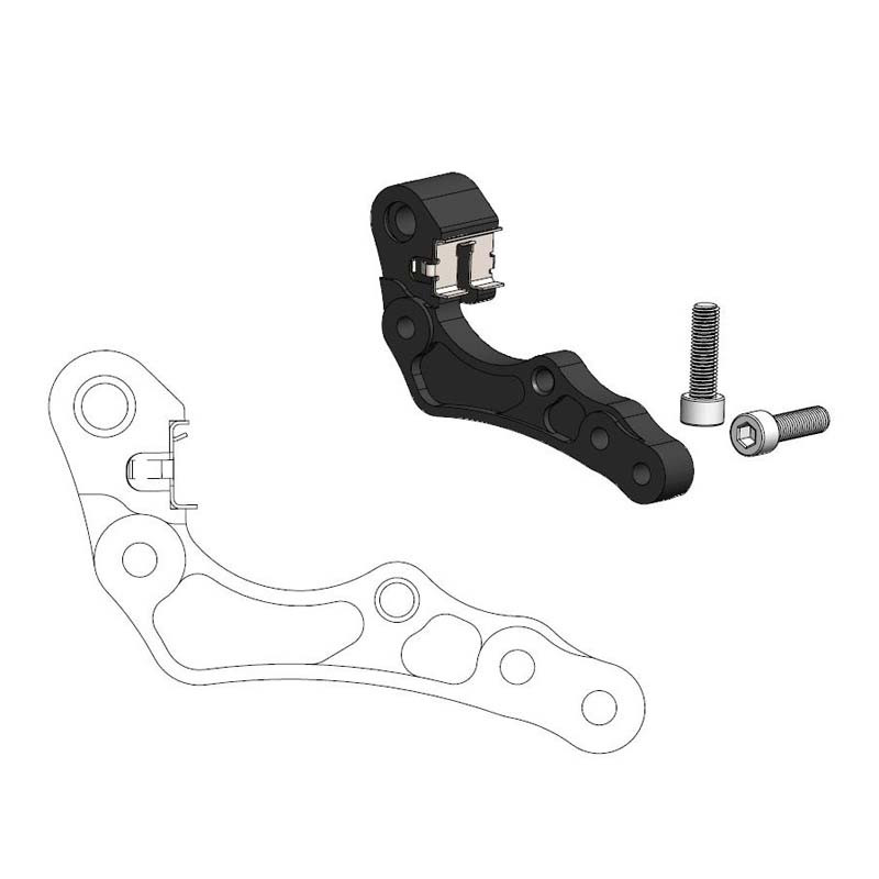 Support d'étrier déporté pour disque oversize MOTO-MASTER Ø260 mm avec clip pour HUSQVARNA et HUSABERG de 2018 à 2021 Support d'étrier déporté pour disque oversize MOTO-MASTER Ø260 mm avec clip pour HUSQVARNA et HUSABERG de 2018 à 2021
