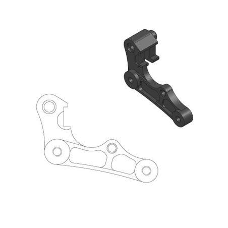 Soporte de pinza para disco oversize MOTO-MASTER Ø270 mm para YAMAHA, FANTIC y HONDA de 2004 a 2026