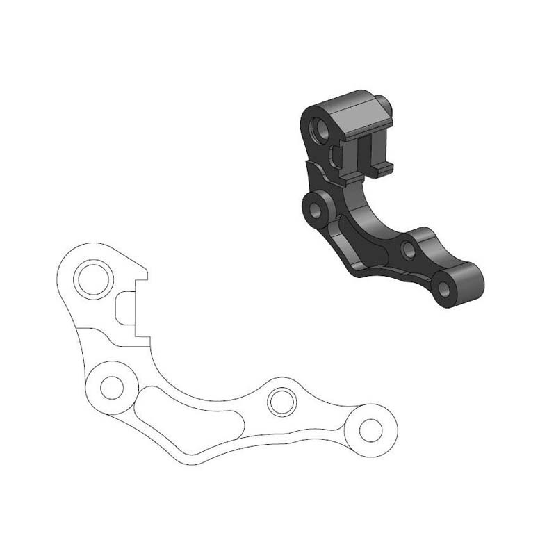 MOTO-MASTER Oversize Disc Caliper Relocation Bracket Ø270 mm for HONDA CRF 250, CRF 450 2019-2027 MOTO-MASTER Oversize Disc Caliper Relocation Bracket Ø270 mm for HONDA CRF 250, CRF 450 2019-2027
