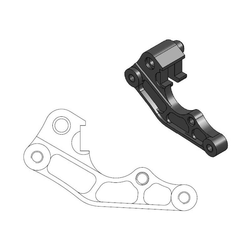 MOTO-MASTER Oversize Disc Caliper Relocation Bracket Ø260 mm for YAMAHA WRF, YZ, YZF 125, 250, 426, 450 2001-2019