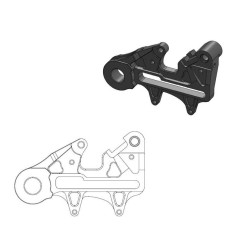 MOTO-MASTER Bremssattel-Adapter für Oversize-Scheibe Ø240 mm hinten - schwarz für KTM, HUSQVARNA, HUSABERG und GAS GAS 1988-2027