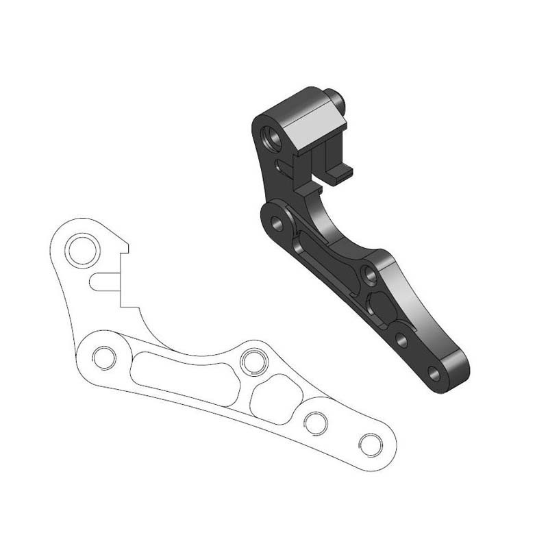 Support d'étrier déporté pour disque oversize MOTO-MASTER Ø270 mm pour SHERCO SE, SEF 125, 250, 300, 450, 500 de 2014 à 2026