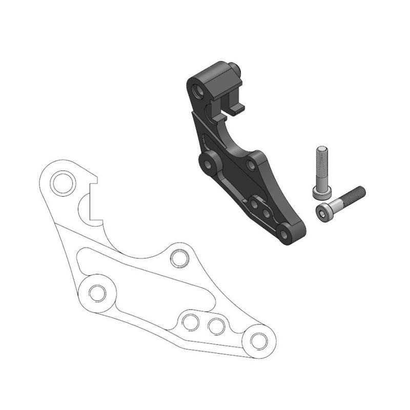 Soporte de pinza para disco oversize MOTO-MASTER Ø298 mm Rally para HONDA CR 125, CR 250, CRF 450 de 2004 a 2014