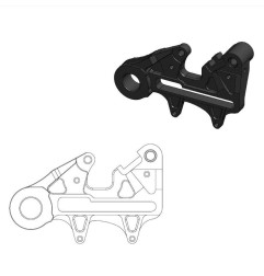 Soporte de pinza para disco oversize MOTO-MASTER Ø240 mm eje Ø22 mm trasero para KTM, HUSQVARNA y GAS GAS de 2022 a 2027