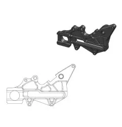 Support d'étrier déporté pour disque oversize MOTO-MASTER Ø220 mm arrière - noir pour KTM, HUSQVARNA et GAS GAS de 2013 à 2023