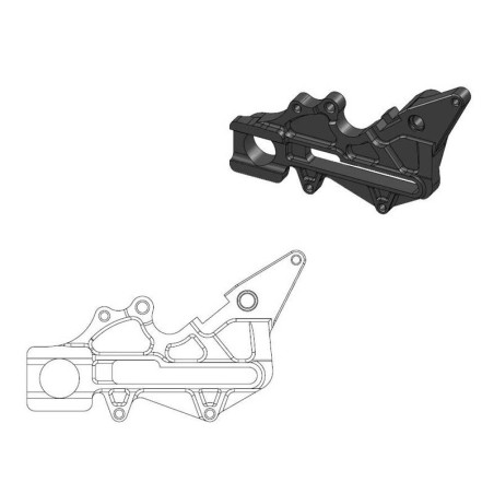 Soporte de pinza para disco oversize MOTO-MASTER Ø220 mm trasero - negro para KTM, HUSQVARNA y GAS GAS de 2013 a 2023