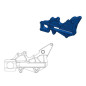 Soporte de pinza para disco oversize MOTO-MASTER Ø220 mm trasero - azul para KTM, HUSQVARNA y GAS GAS de 2013 a 2023