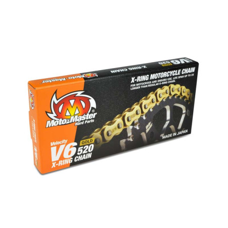 MOTO-MASTER V6 520 X-Ring gold Drive Chain - 120 links