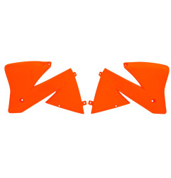 Aletas de radiador RACETECH - naranja KTM para KTM EXC 125, EXC 250, EXC 400, EXC 520, SX 400, SX 520 de 2000 a 2002