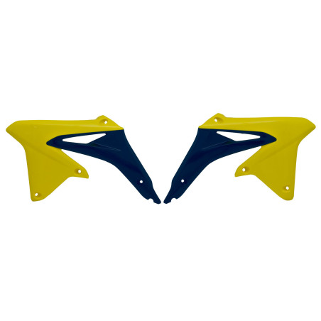 Aletas de radiador RACETECH - amarillo Suzuki/azul para SUZUKI RMZ 450 de 2008 a 2017
