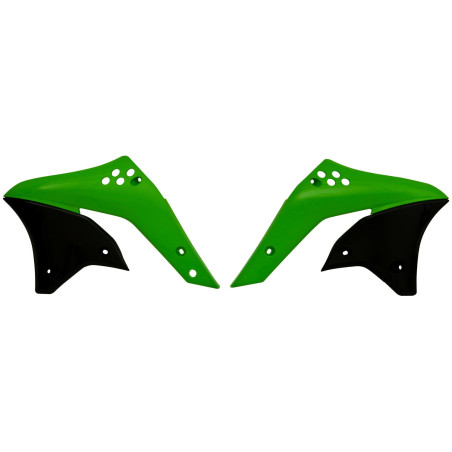 RACETECH Radiator Shrouds - Green Kawasaki/black for KAWASAKI KXF 250 2006-2008
