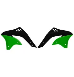 RACETECH Radiator Shrouds - Black/green Kawasaki for KAWASAKI KXF 450 2006-2008
