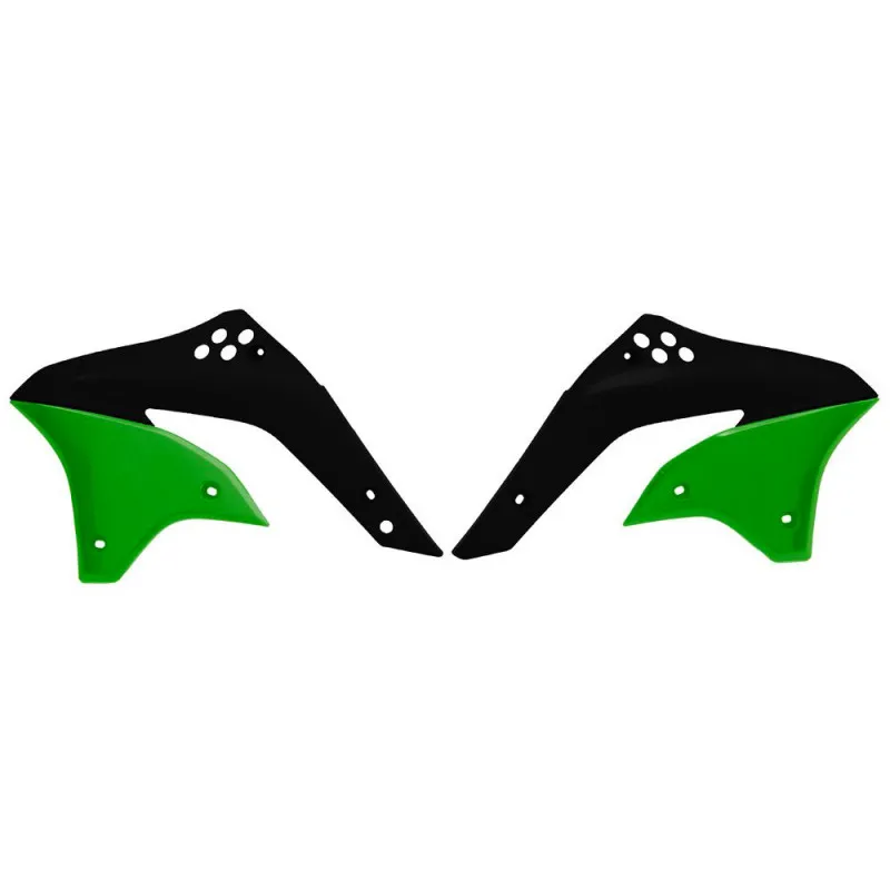 RACETECH Radiator Shrouds - Black/green Kawasaki for KAWASAKI KXF 450 2006-2008