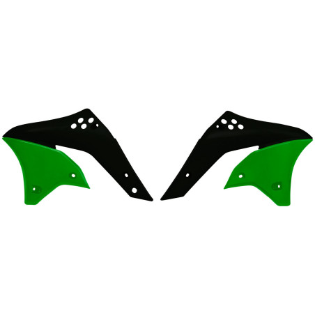 RACETECH Radiator Shrouds - Black/green Kawasaki for KAWASAKI KXF 250 2006-2008