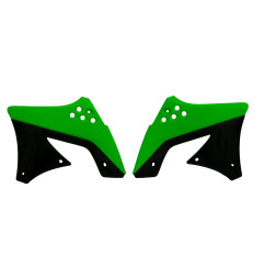 Ouïes de radiateur RACETECH - vert Kawasaki/noir pour KAWASAKI KXF 250 de 2009 à 2012