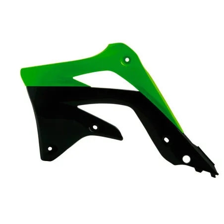 RACETECH Radiator Shrouds - Green/black for KAWASAKI KXF 450 2012-2015