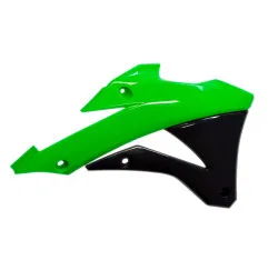 RACETECH Radiator Shrouds - Green Kawasaki/black for KAWASAKI KX 85 2014-2022
