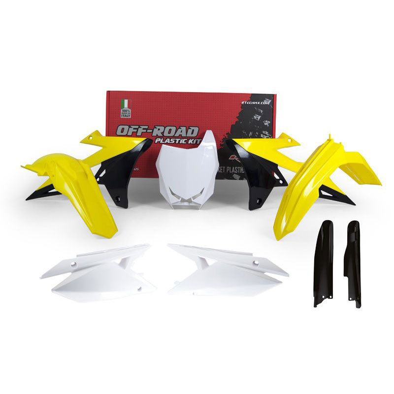 Kit plastiques RACETECH 6 pièces - couleurs d'origine pour SUZUKI RMZ 250, RMZ 450 de 2019 à 2027
