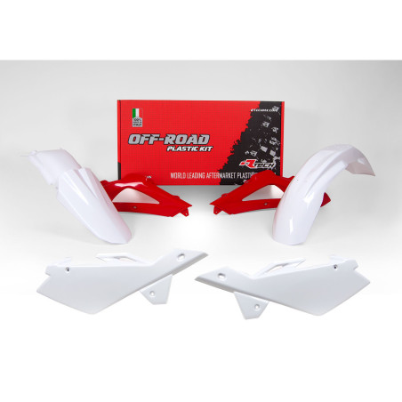 Kit plastiques RACETECH 5 pièces - blanc/rouge pour HUSQVARNA TE, WR 125, 250, 300, 310, 450, 510 de 2005 à 2013