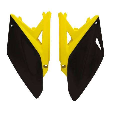 Laterales portanúmeros RACETECH - negro/amarillo para SUZUKI RMZ 250 de 2010 a 2018