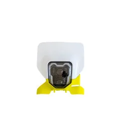 RACETECH LED-Lampenmaske komplett - weiß/neongelb für HUSQVARNA FE 250, FE 350, FE 450, FE 501, TE 250, TE 300 2024-2026