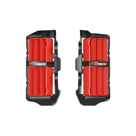 RACETECH Oversize Reinforced Radiator Louvers - Black/red for BETA RR 125, 200, 250, 300, 350, 390, 430, 480 2025-2026