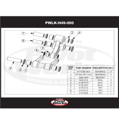 Kit de rodamientos de bieletas PIVOT WORKS para HONDA CR 500 1995