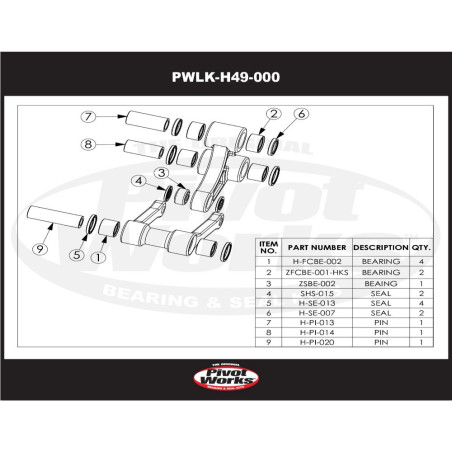 PIVOT WORKS Linkage Bearing Kit for HONDA CR 500 1995
