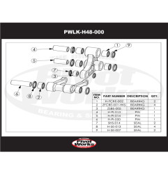 PIVOT WORKS Linkage Bearing Kit for HONDA CR 500 1993-1994
