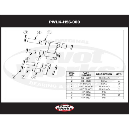 PIVOT WORKS Linkage Bearing Kit for HONDA XR 400 1998-2004