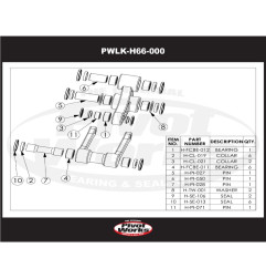 Kit de rodamientos de bieletas PIVOT WORKS para HONDA CRF 250 de 2007 a 2016