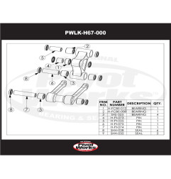 Kit roulements de biellettes de suspension PIVOT WORKS pour HONDA CRF 150 de 2007 à 2019
