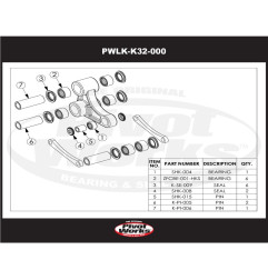 Kit de rodamientos de bieletas PIVOT WORKS para KAWASAKI KX 125, KX 250 1993