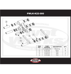 PIVOT WORKS Linkage Bearing Kit for KAWASAKI KX 80 1990