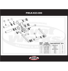 Kit de rodamientos de bieletas PIVOT WORKS para KAWASAKI KX 80 de 1991 a 1997