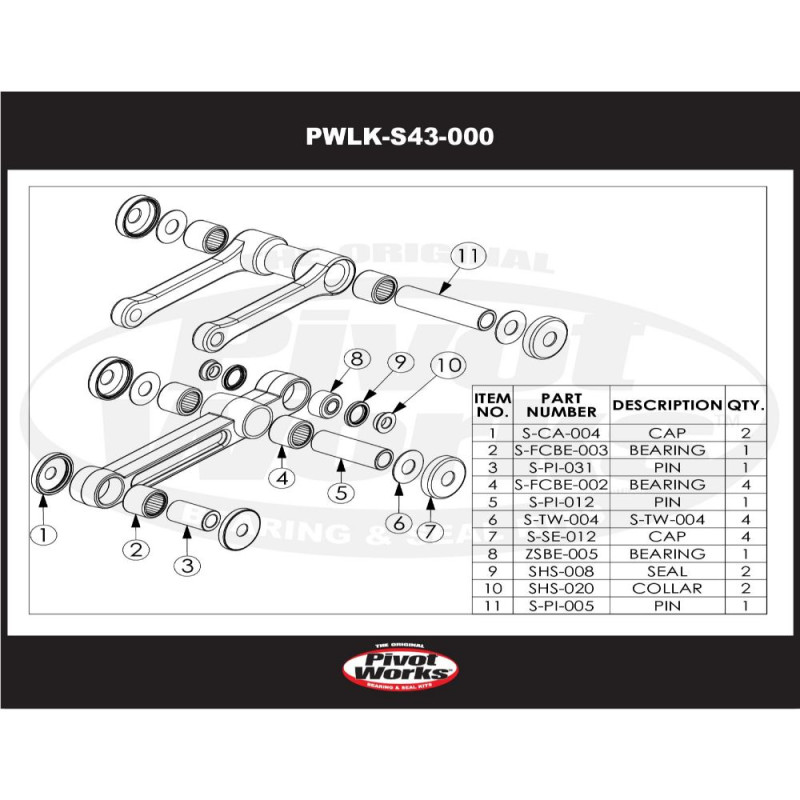 PIVOT WORKS Linkage Bearing Kit for SUZUKI RMX 250 1989-1990