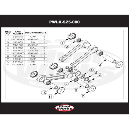 PIVOT WORKS Linkage Bearing Kit for SUZUKI RM 125 1990