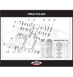 Kit roulements de biellettes de suspension PIVOT WORKS pour YAMAHA YZF 250 2008