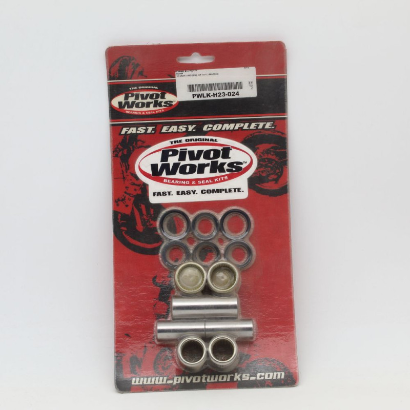 Kit roulements de biellettes de suspension PIVOT WORKS pour HONDA XR 250, XR 400 de 1996 à 2004 Kit roulements de biellettes de suspension PIVOT WORKS pour HONDA XR 250, XR 400 de 1996 à 2004