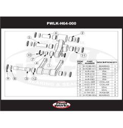 Kit de rodamientos de bieletas PIVOT WORKS para HONDA CRF 250 de 2004 a 2005