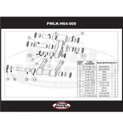 Kit roulements de biellettes de suspension PIVOT WORKS pour HONDA CRF 250 de 2004 à 2005