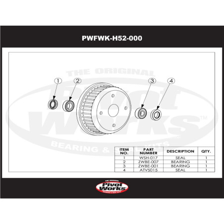 PIVOT WORKS Radlager-Satz vorne für HONDA TRX 200 1986-1988