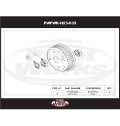 Kit de rodamientos y retenes de rueda delantera PIVOT WORKS para HONDA TRX 200 de 1990 a 1991