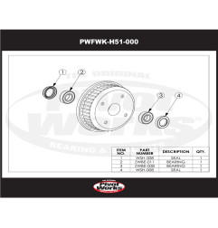 Kit de rodamientos y retenes de rueda delantera PIVOT WORKS para HONDA FL 400 de 1989 a 1990